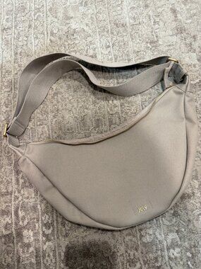 July Beige Crescent Crossbody Bag